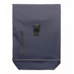 Mochila de cierre roll top con tira reflectante e impermeable 15'' color azul octava vista