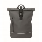 Mochila de cierre roll top con tira reflectante e impermeable 15'' color gris oscuro sexta vista