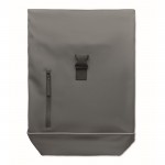 Mochila de cierre roll top con tira reflectante e impermeable 15'' color gris oscuro octava vista
