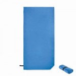 Toalla deportiva de microfibra con correa para cierre 200 g/m2 color azul
