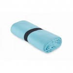 Toalla deportiva de microfibra con correa para cierre 200 g/m2 color turquesa tercera vista