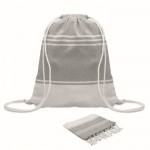 Set de mochila de cuerdas con pareo a juego rayado 180 g/m2 color gris