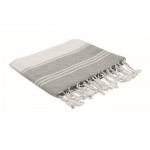 Set de mochila de cuerdas con pareo a juego rayado 180 g/m2 color gris segunda vista