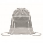 Set de mochila de cuerdas con pareo a juego rayado 180 g/m2 color gris septima vista