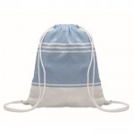 Set de mochila de cuerdas con pareo a juego rayado 180 g/m2 color turquesa septima vista