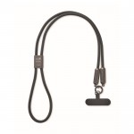 Lanyard para colgar el móvil con cable de carga incluido 60 W color negro vista de impresión