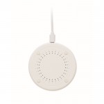 Cargador inalámbrico de teléfono hecho de algodón y corcho 15W color blanco septima vista