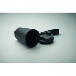 Vaso de doble pared para llevar con correa de RPET 300ml color negro