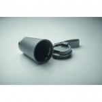 Vaso de doble pared para llevar con correa de RPET 300ml color gris oscuro