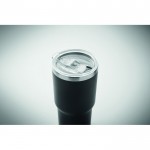 Vaso de acero inoxidable con tapa con orificio deslizante 500ml color negro