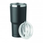 Vaso de acero inoxidable con tapa con orificio deslizante 500ml color negro