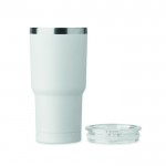 Vaso de acero inoxidable con tapa con orificio deslizante 500ml color blanco