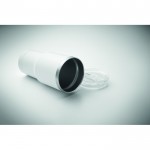 Vaso de acero inoxidable con tapa con orificio deslizante 500ml color blanco