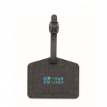 Etiqueta de equipaje de PU y RPET para dispositivos Apple® color negro vista de impresión
