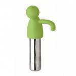 Infusor de té de acero inoxidable con forma de hombrecito en silicona color verde lima septima vista