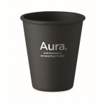 Vaso reutilizable de una sola pared hecho de maíz 200ml color negro vista principal