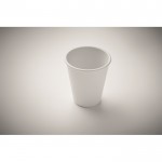 Vaso reutilizable de una sola pared hecho de maíz 200ml color blanco vista fotografía segunda vista