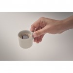 Taza de cerámica especial para el espresso personalizable 40ml color blanco vista fotografía tercera vista