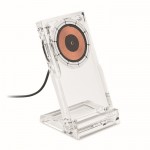 Soporte transparente para el teléfono con cargador inalámbrico 15W color transparente