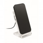 Soporte transparente para el teléfono con cargador inalámbrico 15W color transparente segunda vista