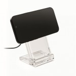 Soporte transparente para el teléfono con cargador inalámbrico 15W color transparente tercera vista