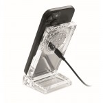 Soporte transparente para el teléfono con cargador inalámbrico 15W color transparente cuarta vista