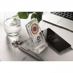 Soporte transparente para el teléfono con cargador inalámbrico 15W color transparente vista bodegón principal