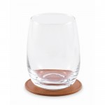 Posavasos redondo de cuero sintético para personalizar color marrón tercera vista
