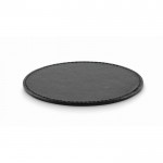 Posavasos redondo de cuero sintético para personalizar color negro