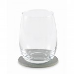 Posavasos redondo de cuero sintético para personalizar color gris oscuro tercera vista