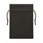 Bolsita de cuerdas pequeña unicolor para regalo de RPET 20x30cm color negro segunda vista