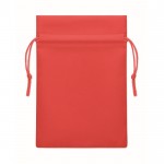 Bolsita de cuerdas pequeña unicolor para regalo de RPET 20x30cm color rojo segunda vista