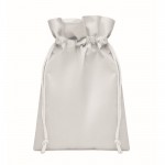 Bolsita de cuerdas pequeña unicolor para regalo de RPET 20x30cm color blanco