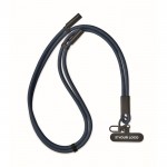 Lanyard para móvil con cable de carga y transferencia de datos color azul marino vista de impresión