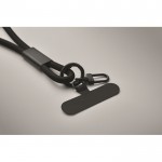 Lanyard para móvil con cable de carga y transferencia de datos color negro vista fotografía quinta vista