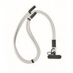 Lanyard para móvil con cable de carga y transferencia de datos color blanco