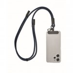Lanyard para móvil con cable de carga y transferencia de datos color azul marino segunda vista