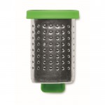 Infusor de té hecho de acero inoxidable con gancho de plástico color verde lima cuarta vista
