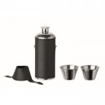 Petaca de acero inoxidable con 2 vasos de chupito 230ml y 20ml color negro segunda vista