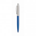 Bolígrafo pulsador de acero inoxidable en estuche tinta azul color azul septima vista