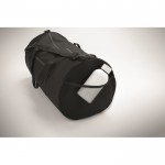 Bolsa de viaje de poliéster y PU con compartimientos laterales color negro vista fotografía cuarta vista