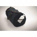 Bolsa de viaje de poliéster y PU con compartimientos laterales color azul vista fotografía cuarta vista
