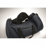 Bolsa de viaje de poliéster y PU con compartimientos laterales color azul vista fotografía quinta vista