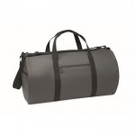 Bolsa de viaje de poliéster y PU con compartimientos laterales color gris oscuro