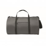 Bolsa de viaje de poliéster y PU con compartimientos laterales color gris oscuro septima vista