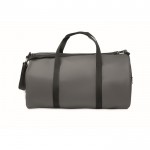 Bolsa de viaje de poliéster y PU con compartimientos laterales color gris oscuro octava vista