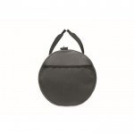 Bolsa de viaje de poliéster y PU con compartimientos laterales color gris oscuro decima vista