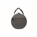 Bolsa de viaje de poliéster y PU con compartimientos laterales color gris oscuro