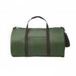 Bolsa de viaje de poliéster y PU con compartimientos laterales color verde oscuro septima vista