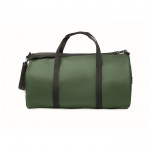 Bolsa de viaje de poliéster y PU con compartimientos laterales color verde oscuro octava vista